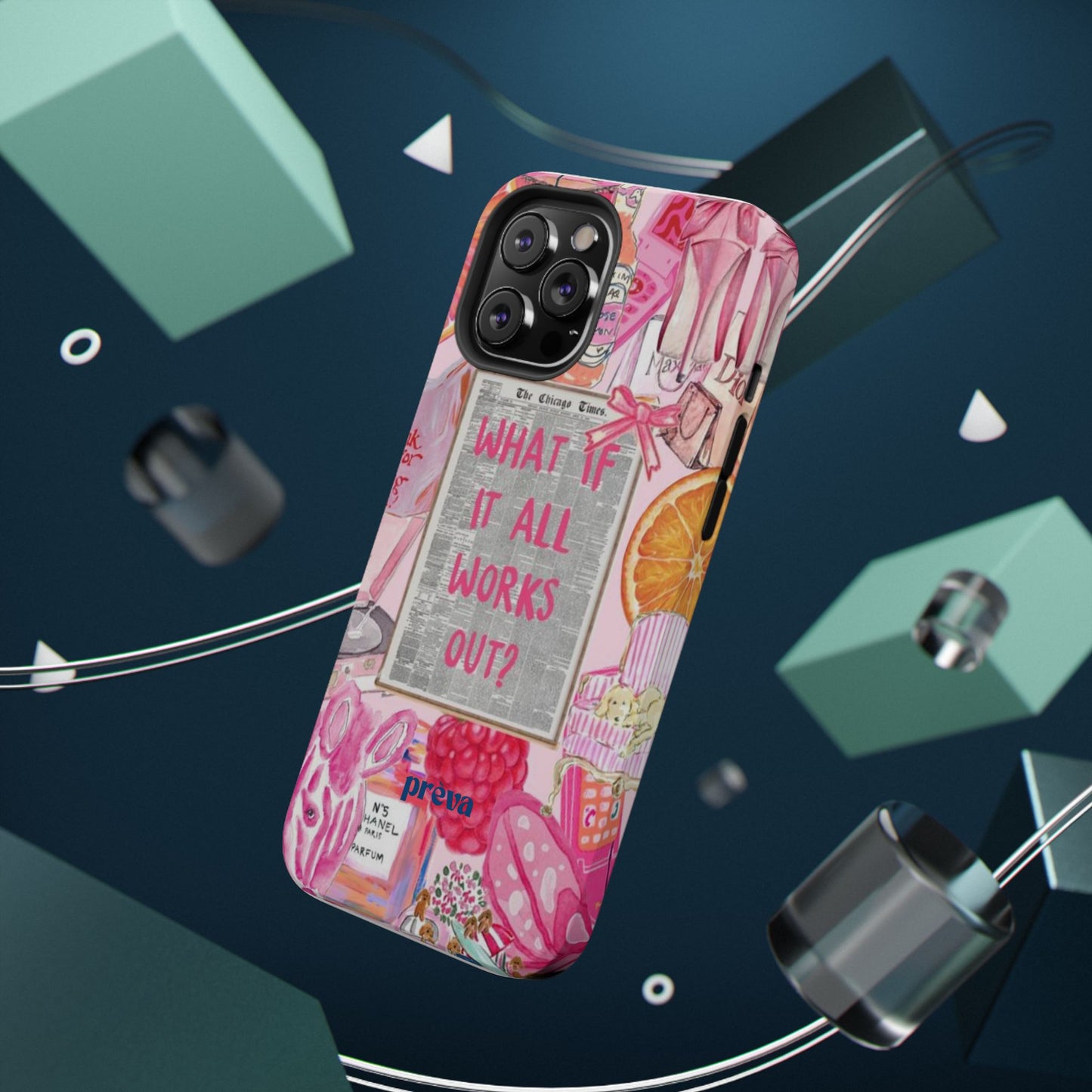 Pink "What If It All Works Out?" Collage Phone Case