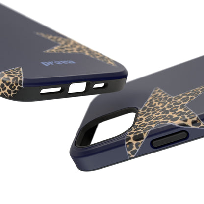 Navy Leopard Star Phone Case