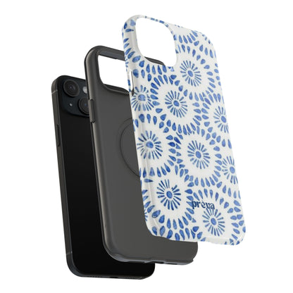 Blue Floral Spiral Phone Case