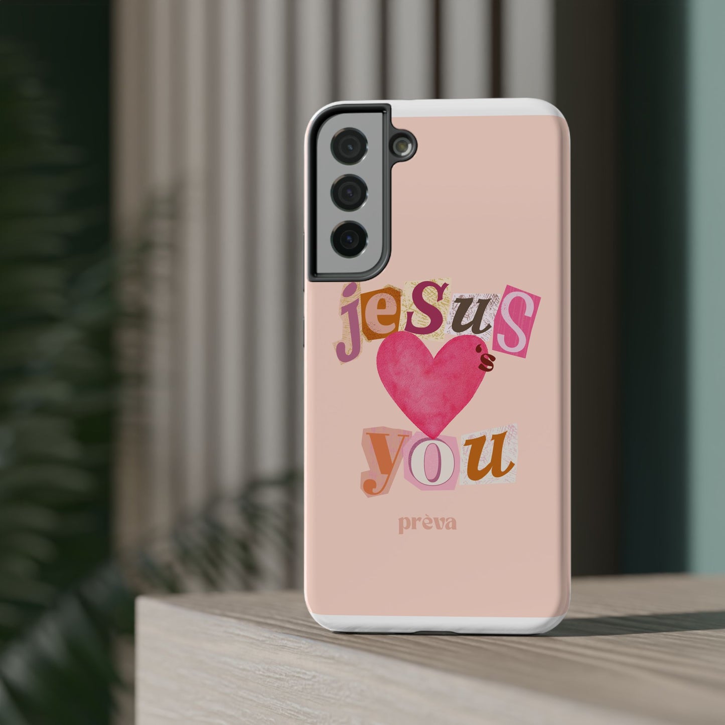 Pink Jesus Loves You Phone Case