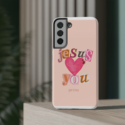 Pink Jesus Loves You Phone Case