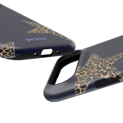 Navy Leopard Star Phone Case
