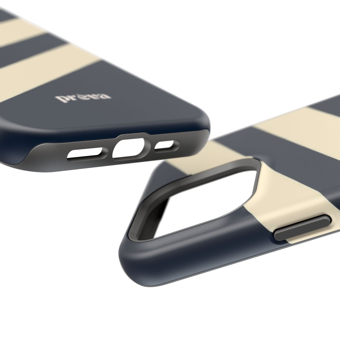 Striped Navy & Cream Phone Case