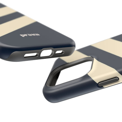 Striped Navy & Cream Phone Case