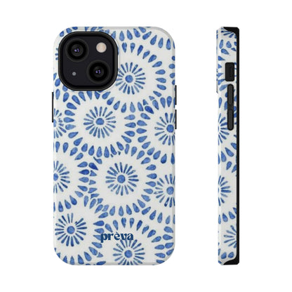 Blue Floral Spiral Phone Case