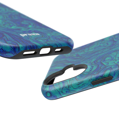 Blue Marble Impact-Resistant Phone Case — Protective Ripple Swirl Design