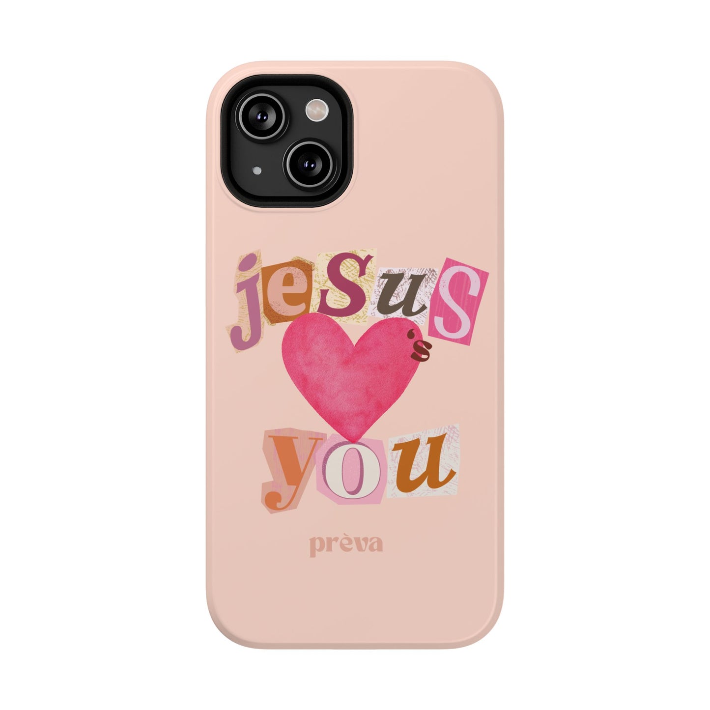 Pink Jesus Loves You Phone Case