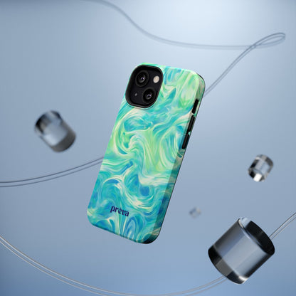Impact-Resistant Phone Case — Teal Green Marble Swirl