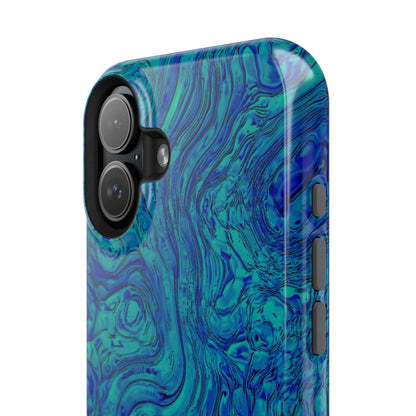 Blue Marble Impact-Resistant Phone Case — Protective Ripple Swirl Design