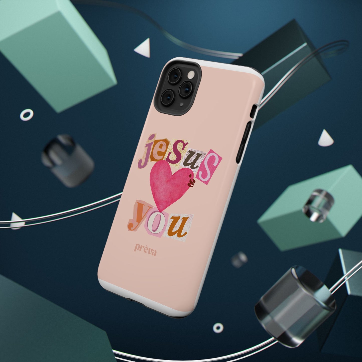 Pink Jesus Loves You Phone Case