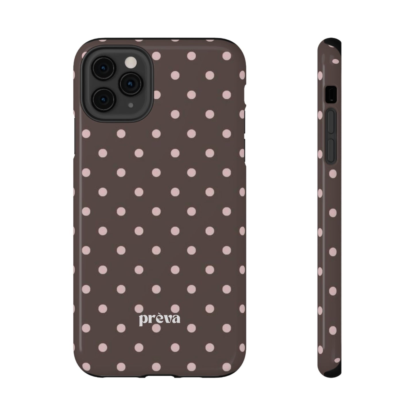 Brown and Pink Polka Dot Phone Case