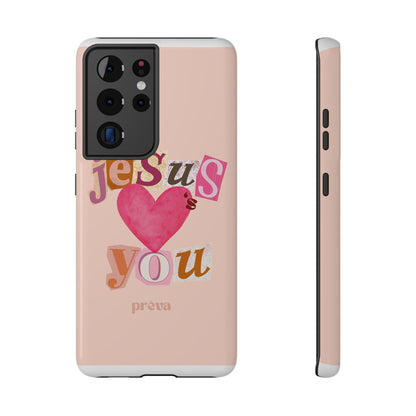 Pink Jesus Loves You Phone Case