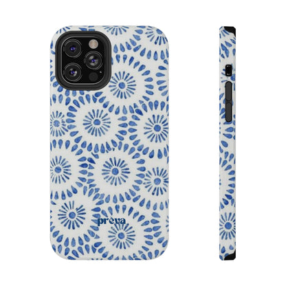 Blue Floral Spiral Phone Case