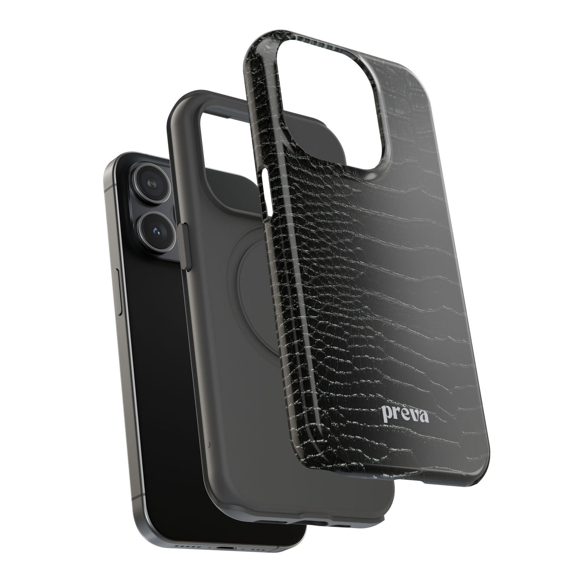 Black Croc Phone Case