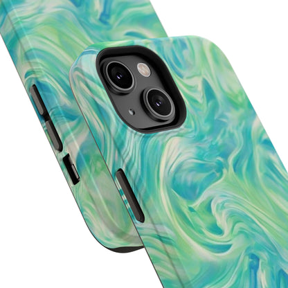 Impact-Resistant Phone Case — Teal Green Marble Swirl