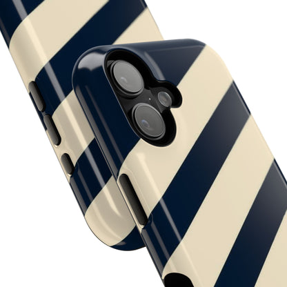 Striped Navy & Cream Phone Case