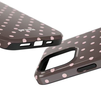 Brown and Pink Polka Dot Phone Case