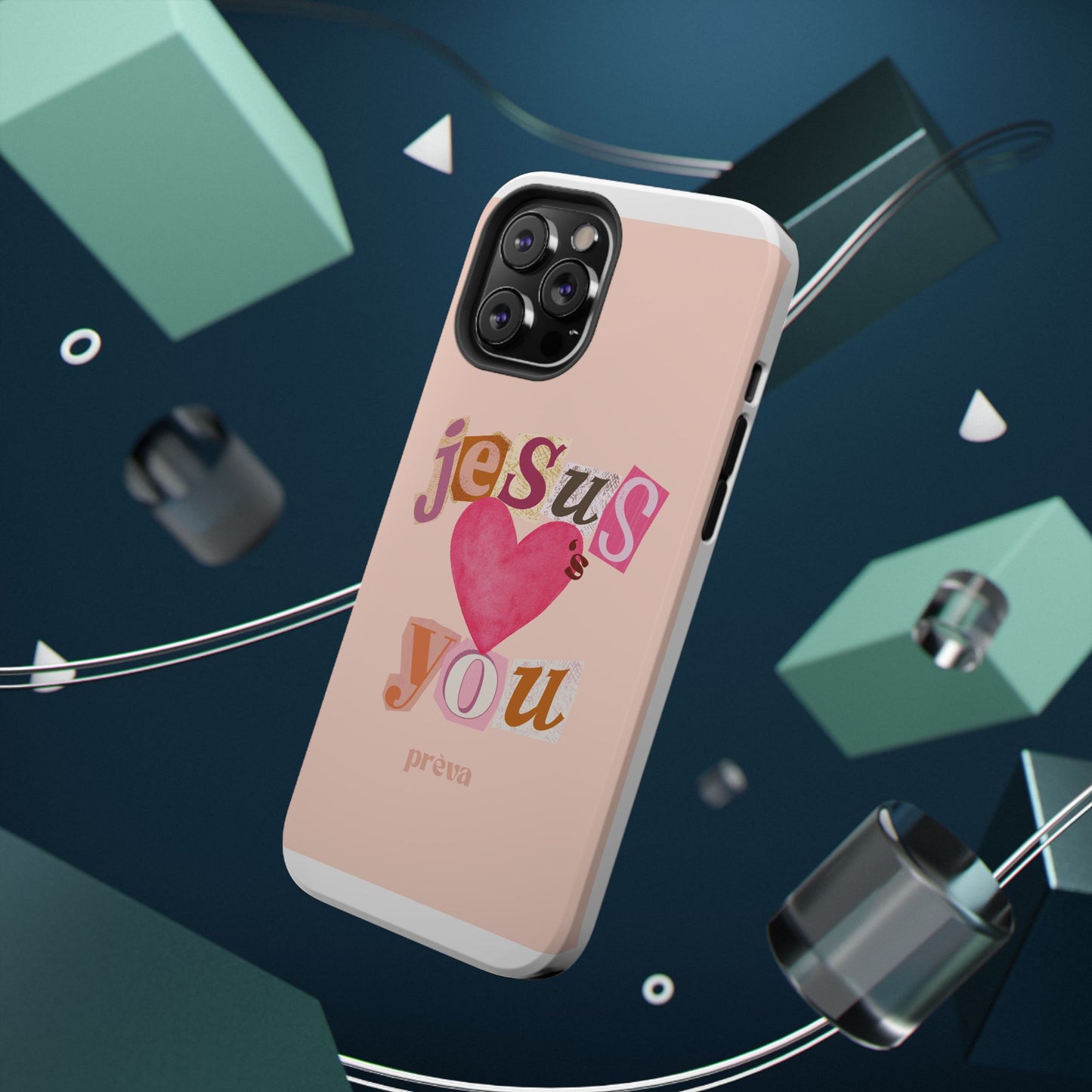 Pink Jesus Loves You Phone Case