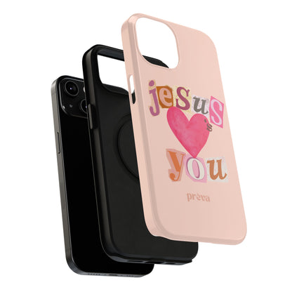 Pink Jesus Loves You Phone Case