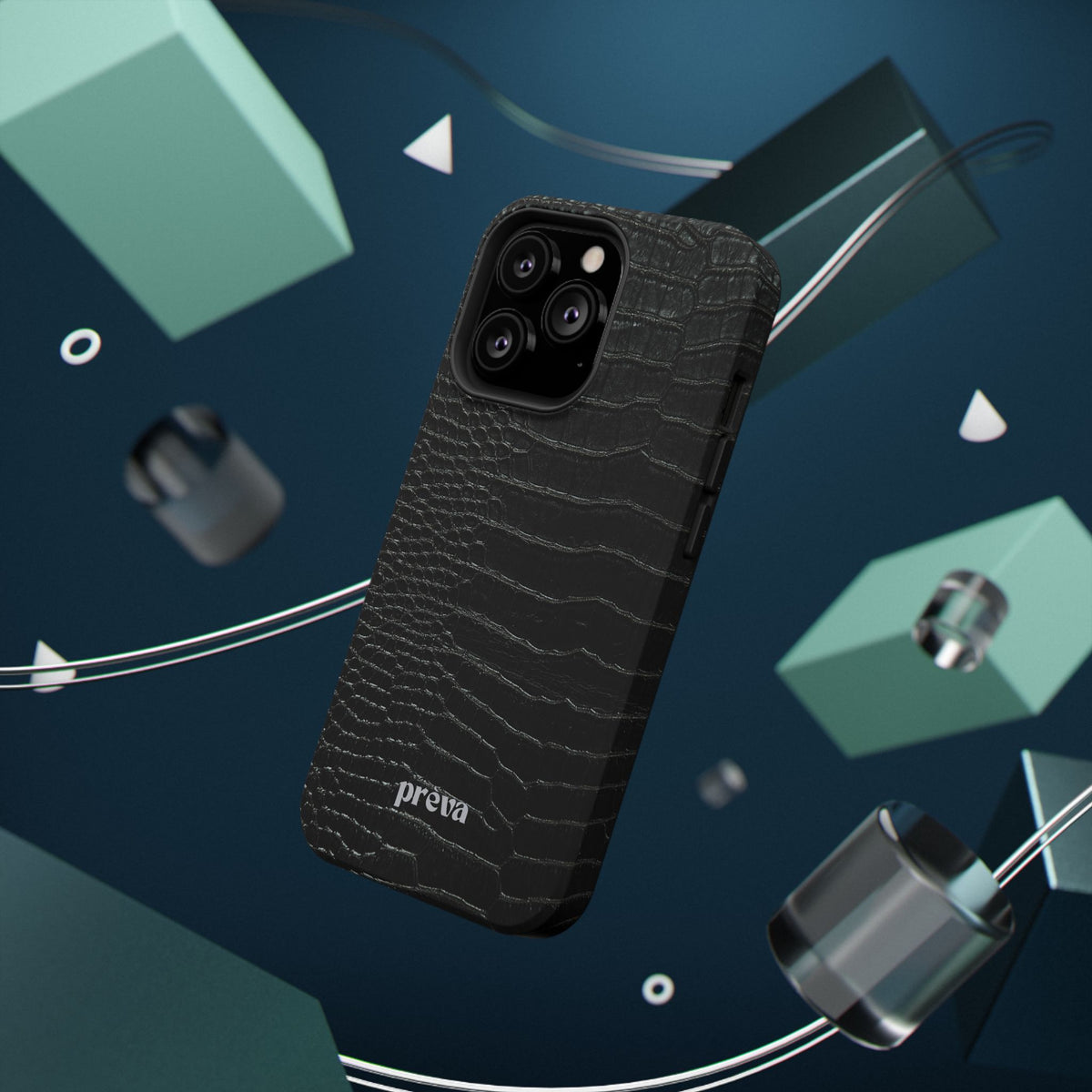 Black Croc Phone Case