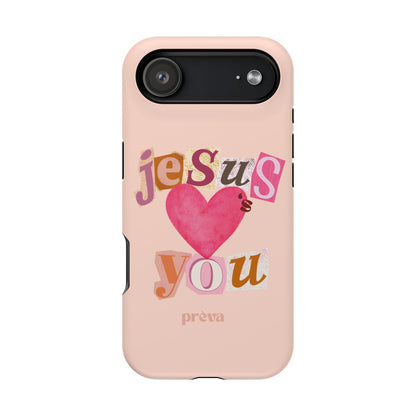 Pink Jesus Loves You Phone Case