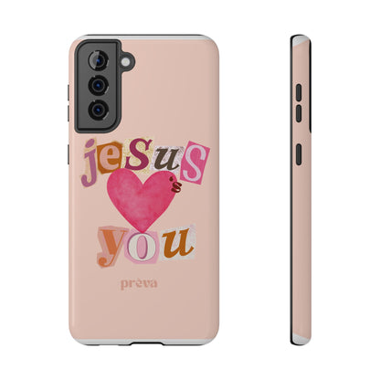 Pink Jesus Loves You Phone Case