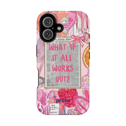 Pink "What If It All Works Out?" Collage Phone Case