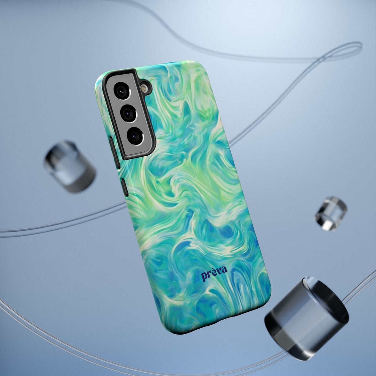 Impact-Resistant Phone Case — Teal Green Marble Swirl