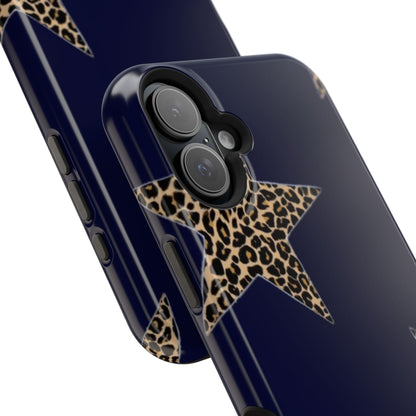 Navy Leopard Star Phone Case