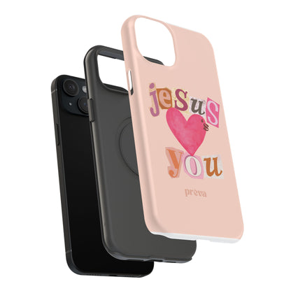 Pink Jesus Loves You Phone Case