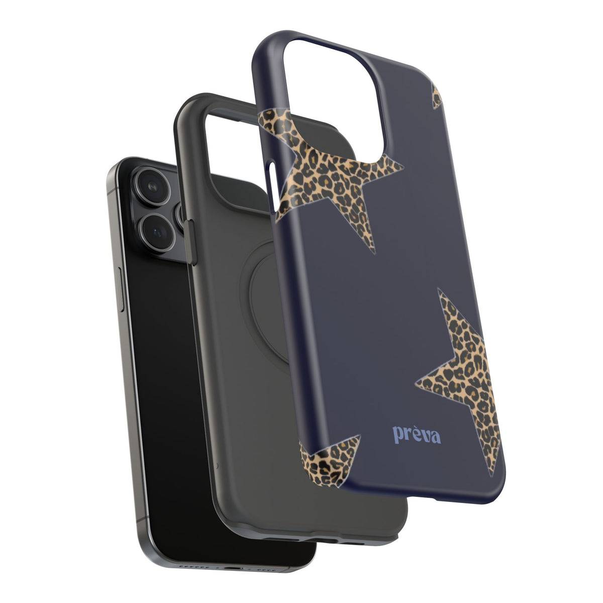 Navy Leopard Star Phone Case