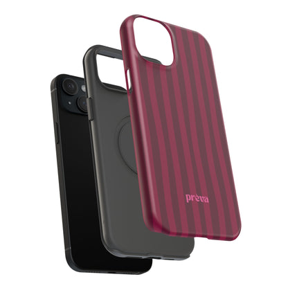 Burgandy Stripes x Ava Dudderar Phone Case