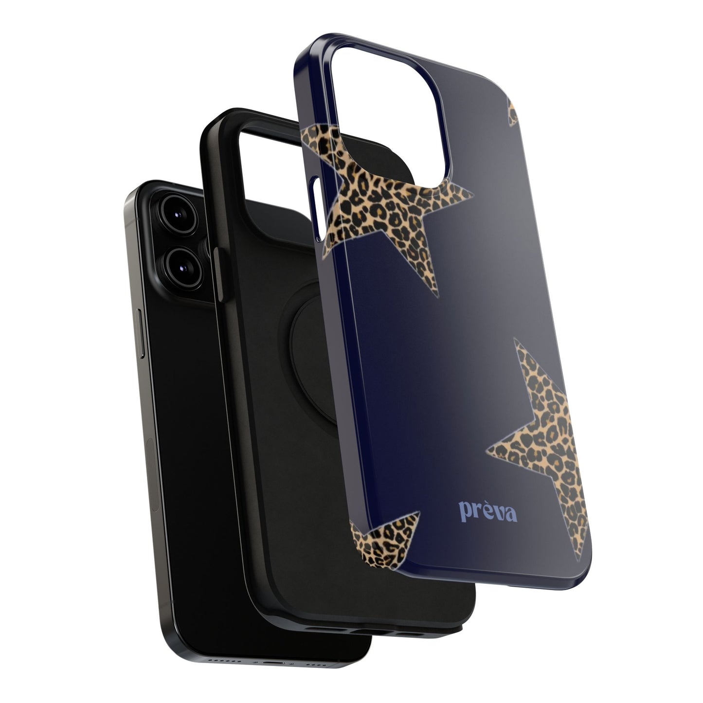 Navy Leopard Star Phone Case