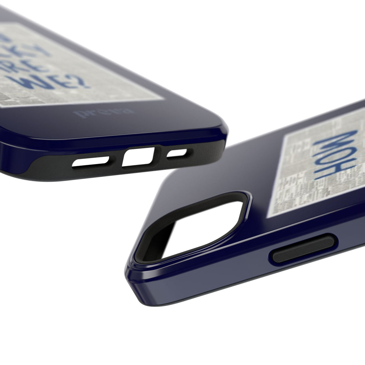 Navy How Lucky Are We Phone Case
