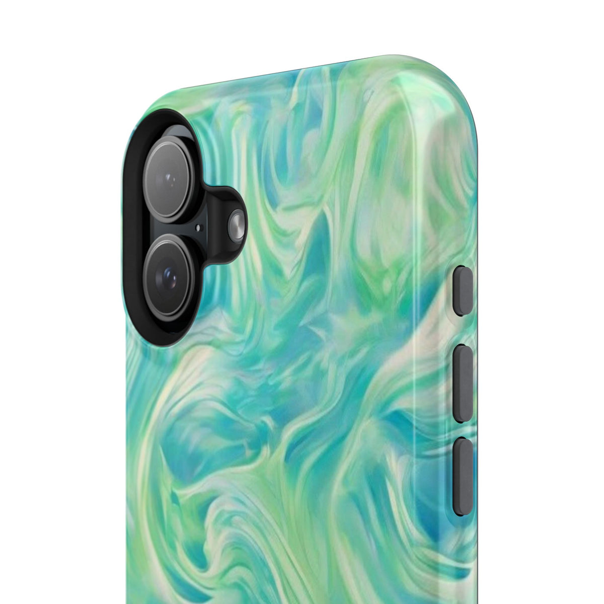 Impact-Resistant Phone Case — Teal Green Marble Swirl