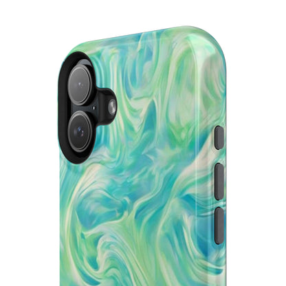 Impact-Resistant Phone Case — Teal Green Marble Swirl