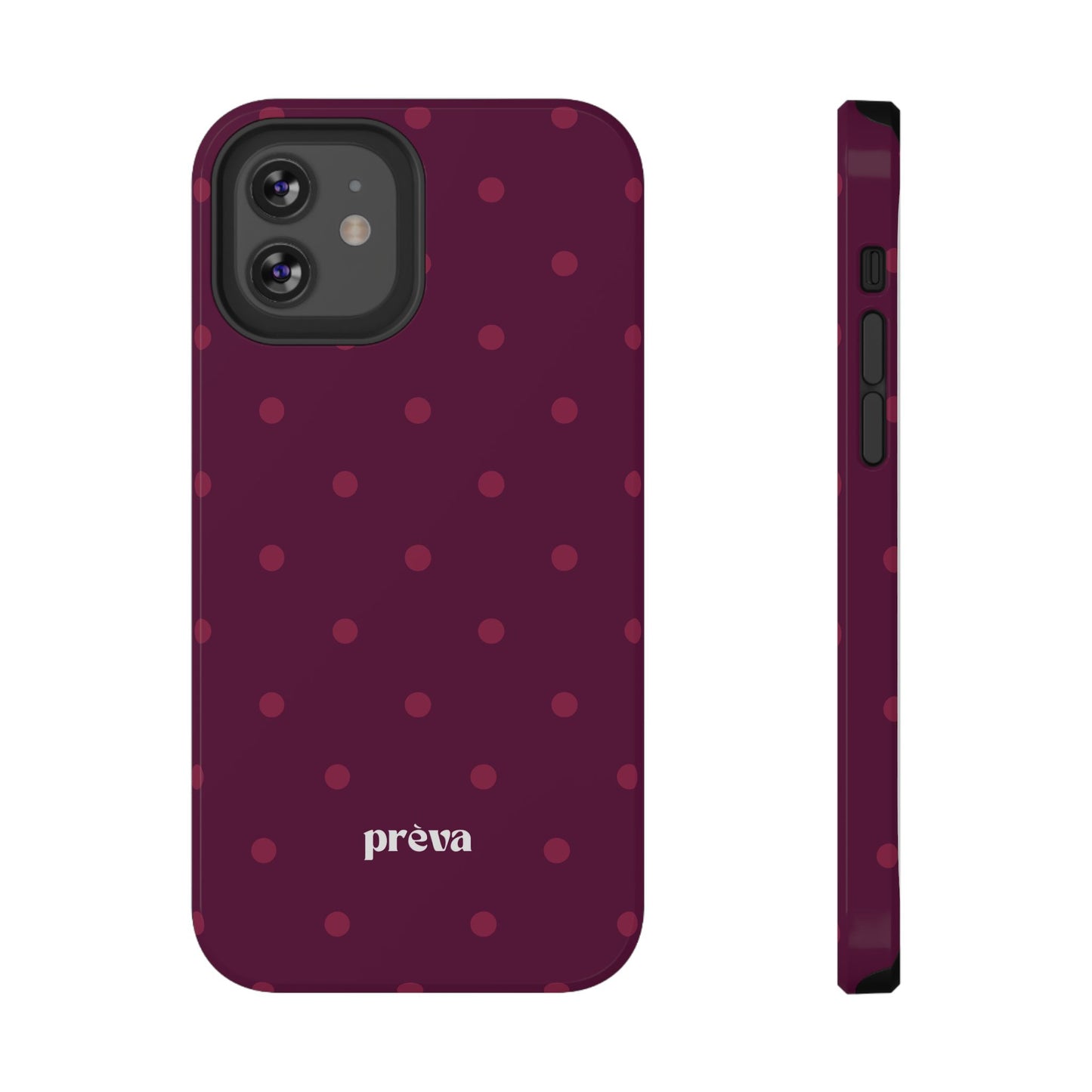 Maroon Polka Dots Phone Case