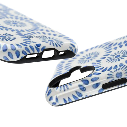 Blue Floral Spiral Phone Case