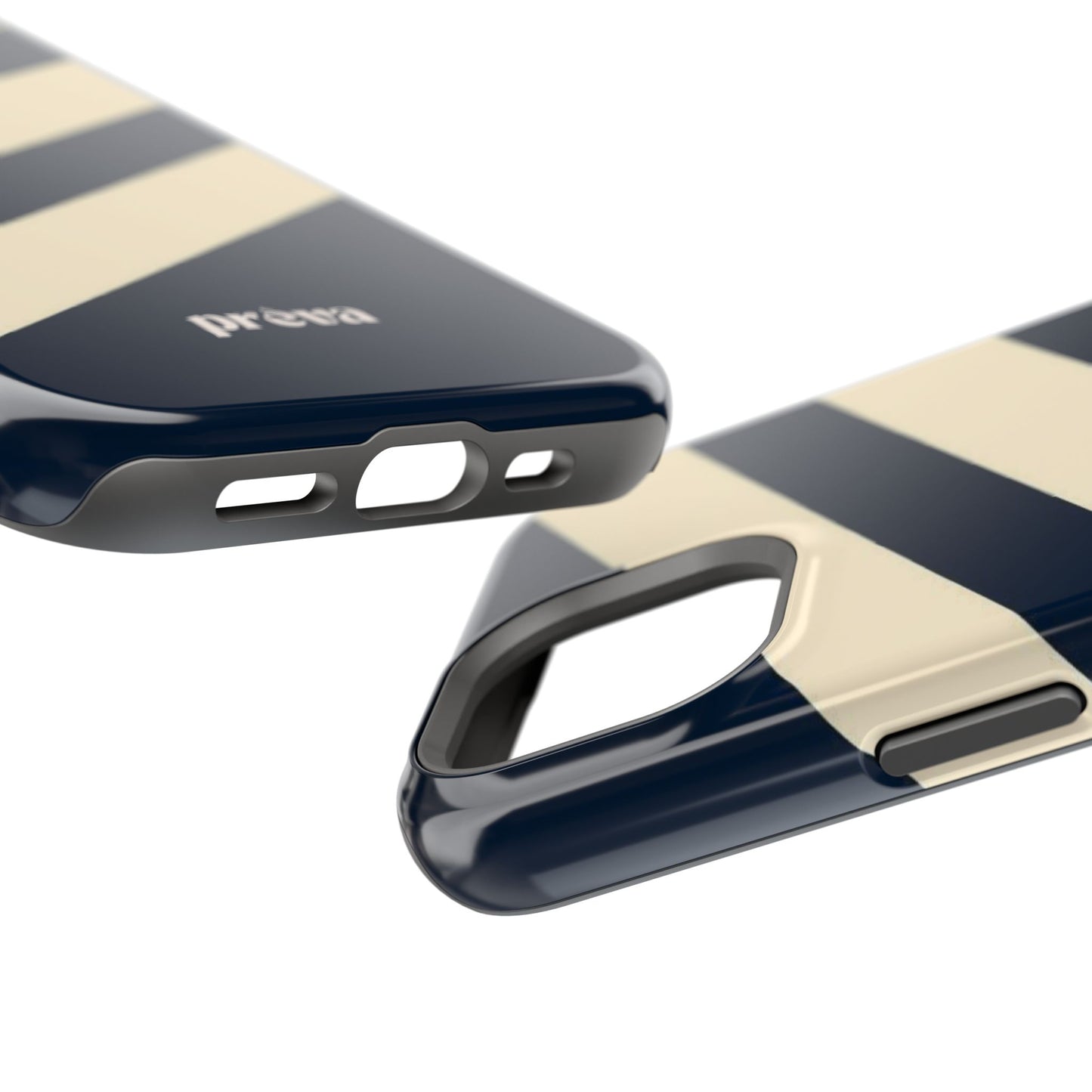 Striped Navy & Cream Phone Case