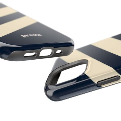 Striped Navy & Cream Phone Case