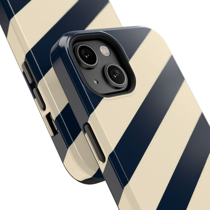 Striped Navy & Cream Phone Case