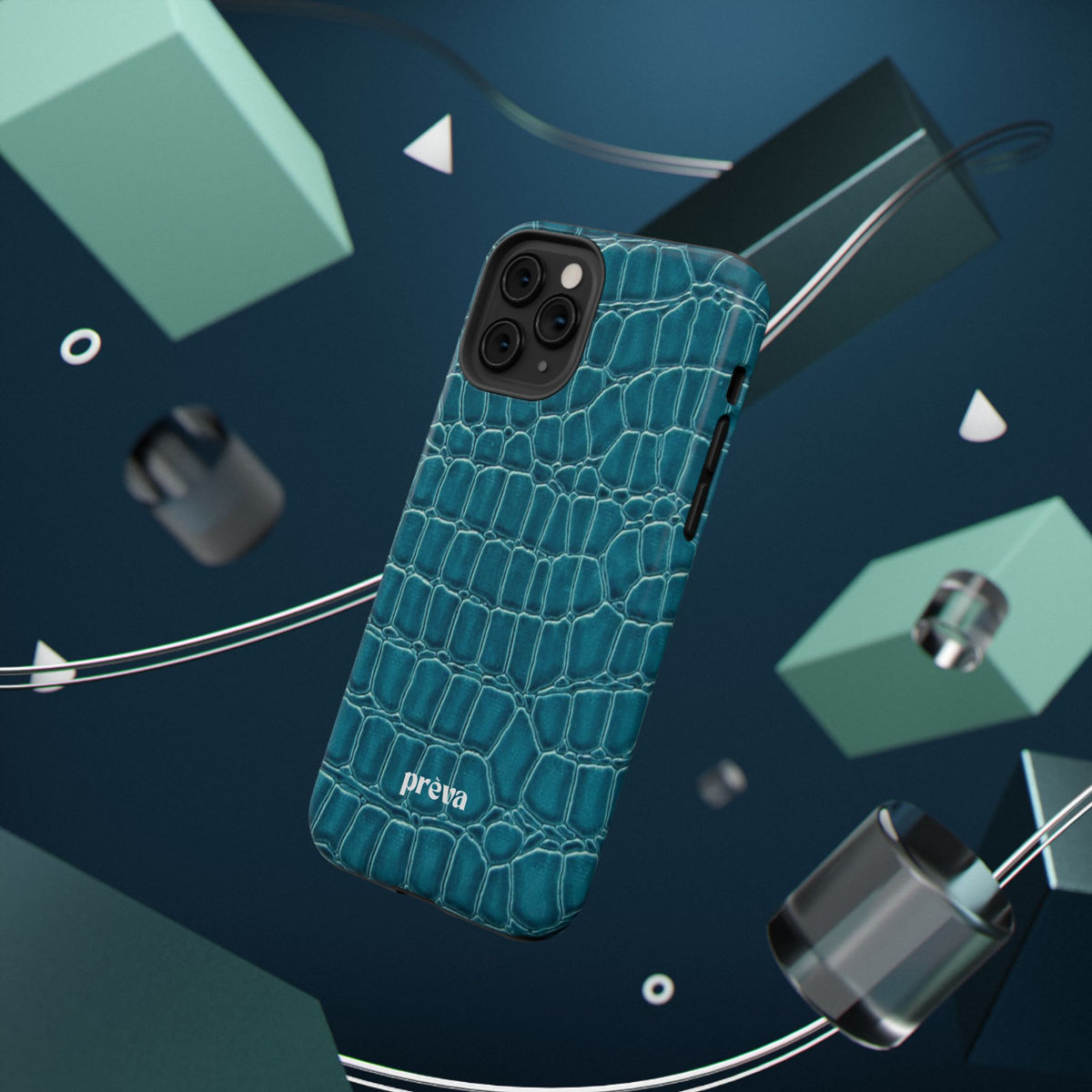 Teal Croc Phone Case