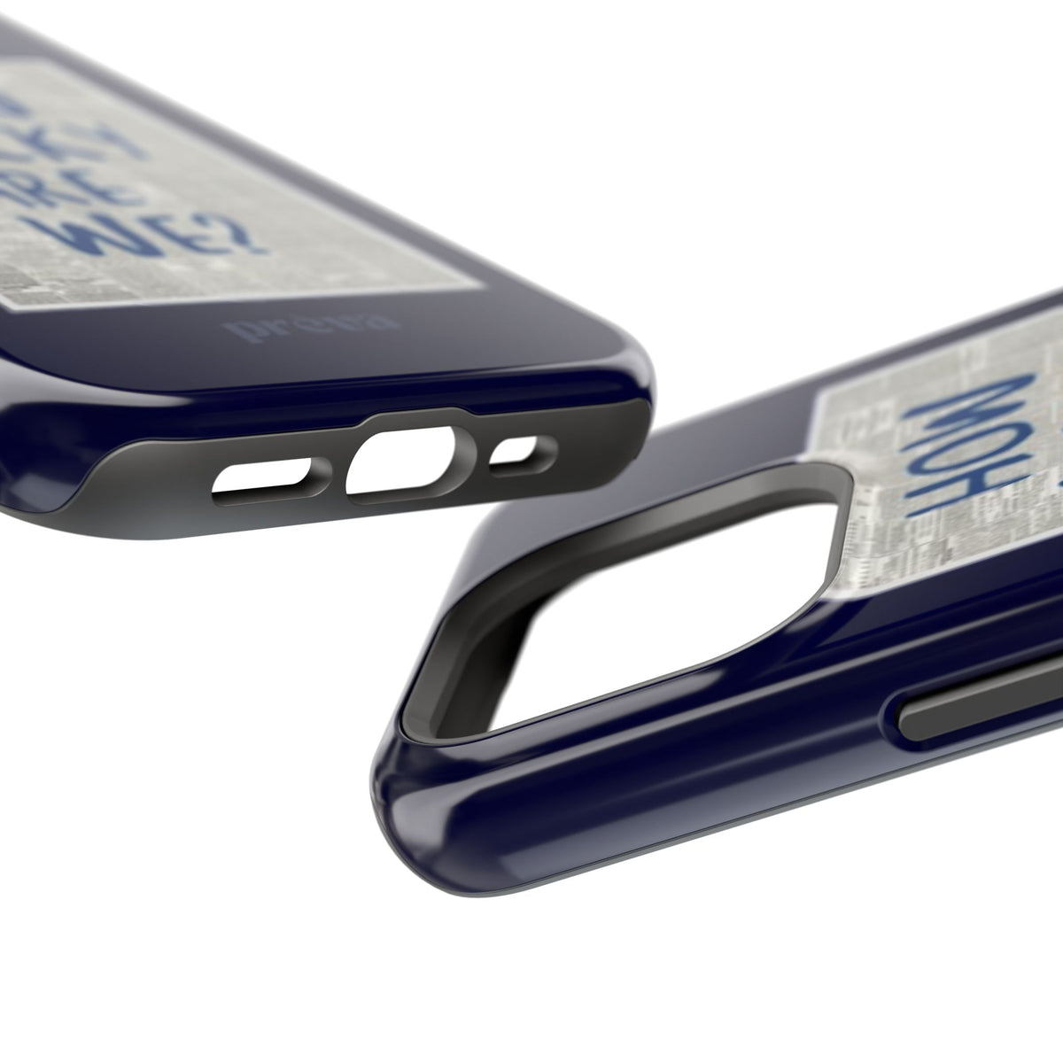 Navy How Lucky Are We Phone Case