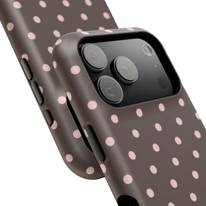 Brown and Pink Polka Dot Phone Case