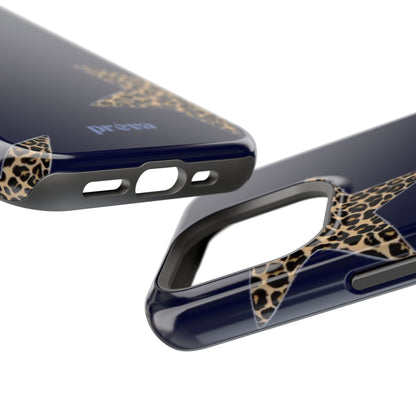 Navy Leopard Star Phone Case
