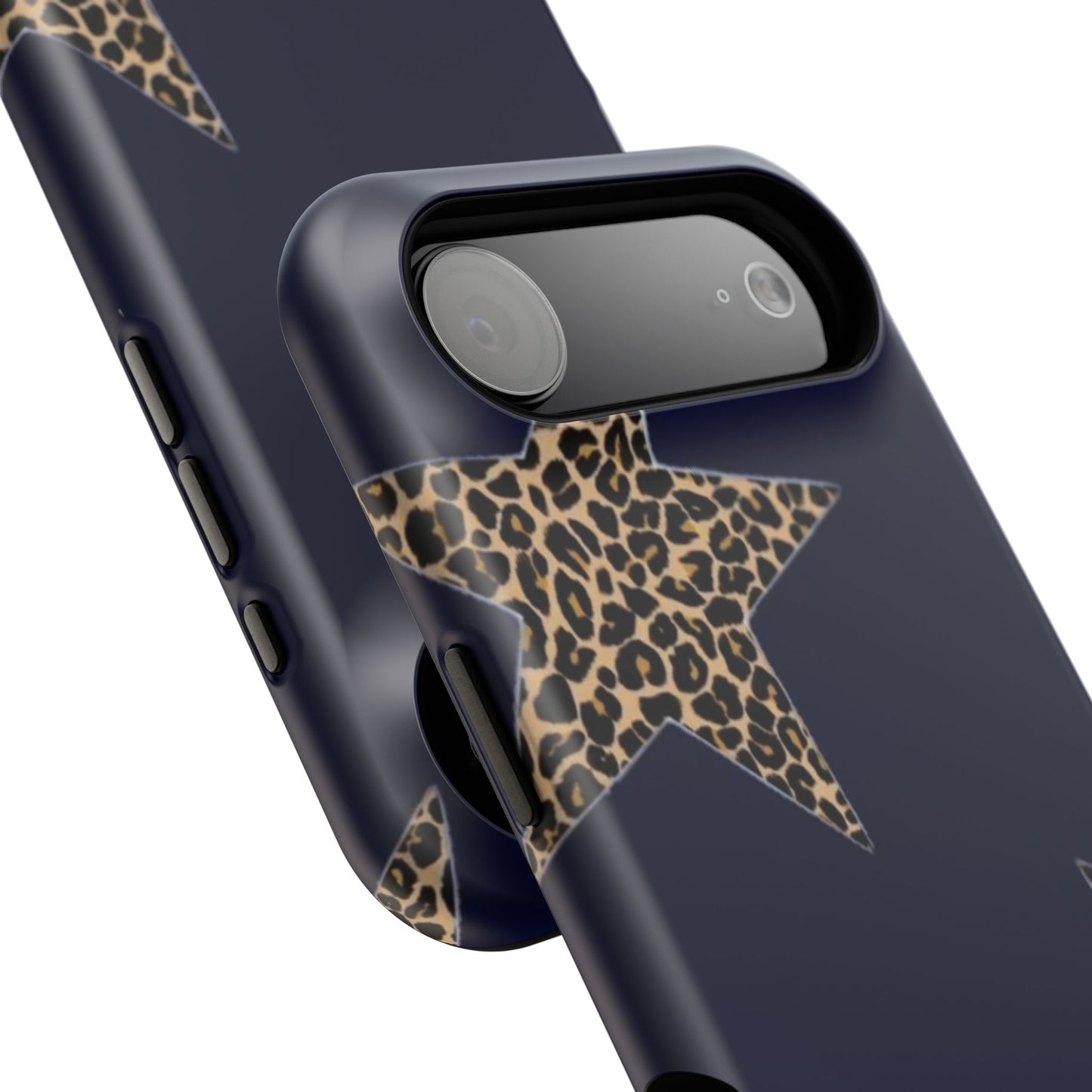 Navy Leopard Star Phone Case