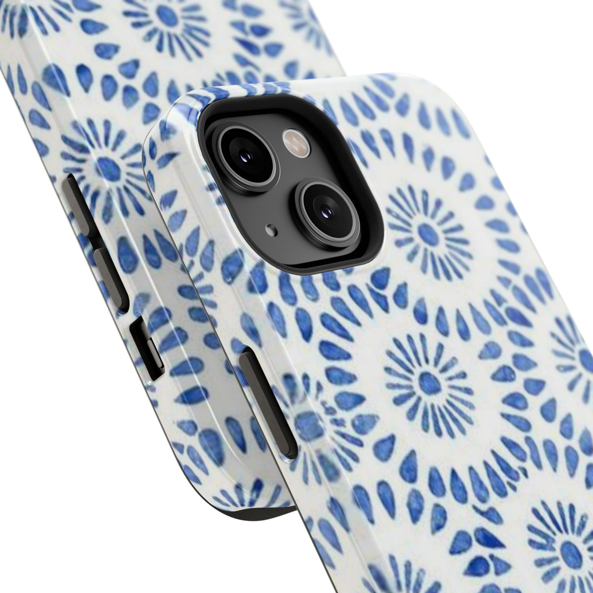 Blue Floral Spiral Phone Case