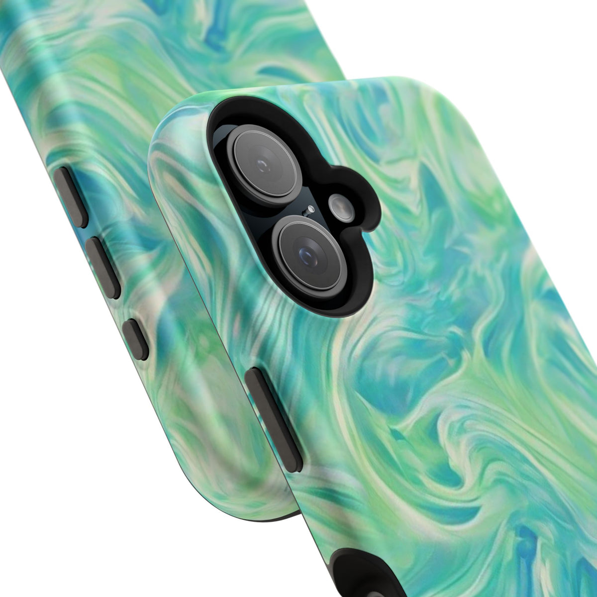 Impact-Resistant Phone Case — Teal Green Marble Swirl