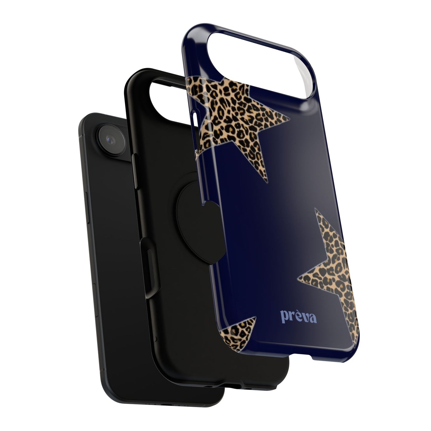 Navy Leopard Star Phone Case