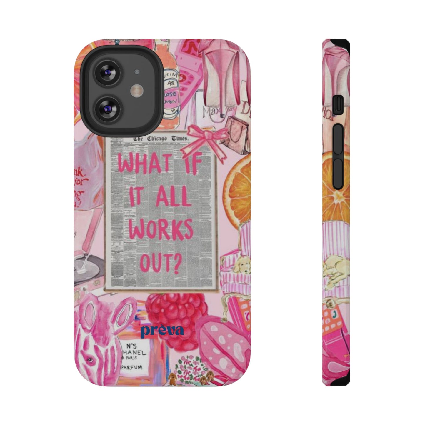 Pink "What If It All Works Out?" Collage Phone Case